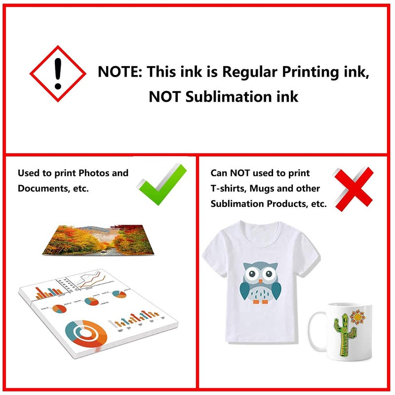 CoYlBod Compatible Dye Regular Printing Refill Ink for WF-3520 WF-3530 WF-3540 WF-7010 WF-7510 WF-7520 60 545 630 633 635 645 840 845 435 NX330 NX430, Use for Refillable Cartridges or CISS - Image 3